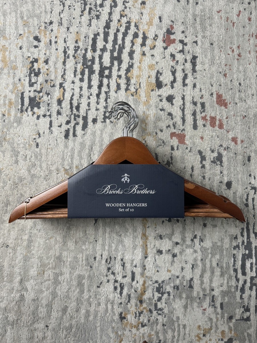 Brooks Brothers Wooden Hangers Set of 10 Cintres en Bois for Suit