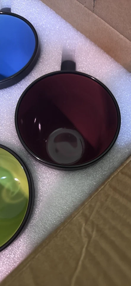 Juego de 6 tazas de café de 16 onzas de porcelana negra mate juego de tazas de cerámica de gran tamaño Foto 4 de 4