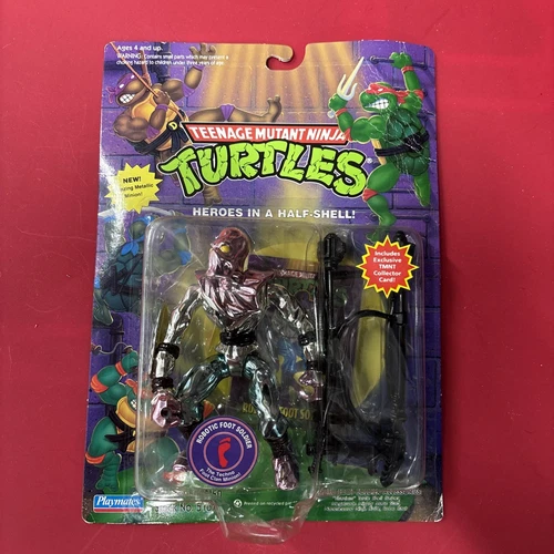 Vintage 1994 Playmates TMNT Robotic Foot Soldier CHROME METALLIC MOC NEW SEALED