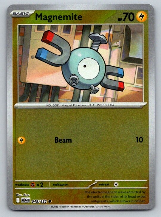 Magnemite ME01: Mega Evolution 045/132 NM Reverse Holo