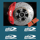 HIGH TEMP PBR BRAKE CALIPER DECAL STICKER SET X4 RALLY DRIFT JDM MOTORSPORT