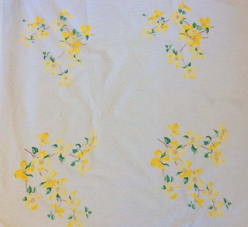 Vintage Wilendur Yellow Dogwood Lakewood Cotton Print Tablecloth 32"x35" eBay