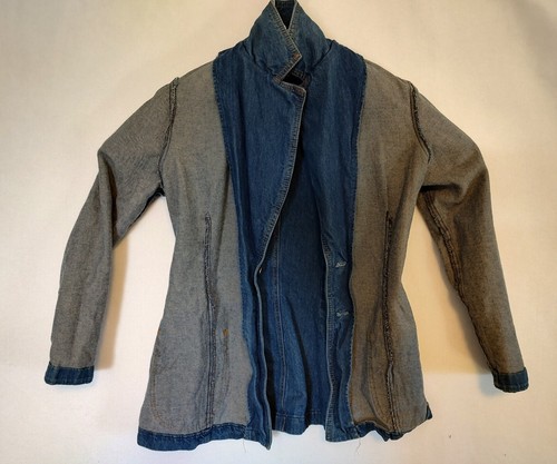 Levis Cursive L Orange Tab Damen Gr. 11 Denim Blazer Jacke 2 Knopf Fehler Vintage - Bild 14 von 18