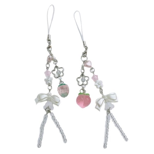 Set of 2 Unique Strawberry Phone Chain Combines Style and Functionality - 第 1/8 張圖片
