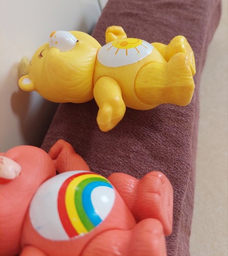 Vintage Care Bears Rainbow Roller Cloud Car - Funshine & Cheer Poseable Figures - Picture 19 of 21