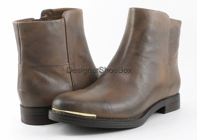 $149 ENZO ANGIOLINI EMNI Dark Natural Pink Leather Designer Ankle Boots 6.5