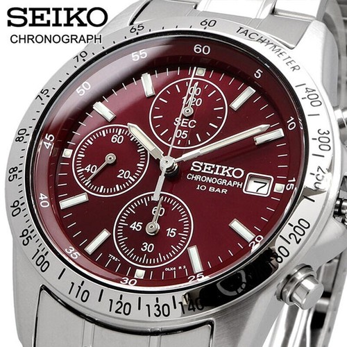 Seiko Selection SBTQ045 Red Dial Men's Quartz Chronograph Watch Aussie Seller - Picture 3 of 6