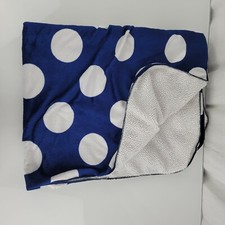 Circo Baby Boy Navy Blue White Polka Dot Circle Blanket Plush Sherpa Fleece