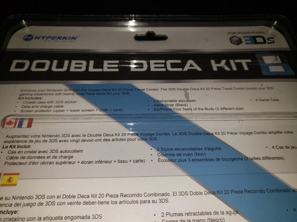Nintendo 3Ds Doble Deca Kit 20 Artículos NUEVO Estuche Stylus Carga de Datos Pantalla Protector Foto 4 de 4