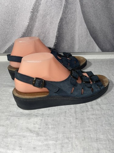 Flyflot Italian Comfort Geniune Leather Blue Anti Shock Buckle Sandalia Talla 41/9 - Imagen 3 de 6