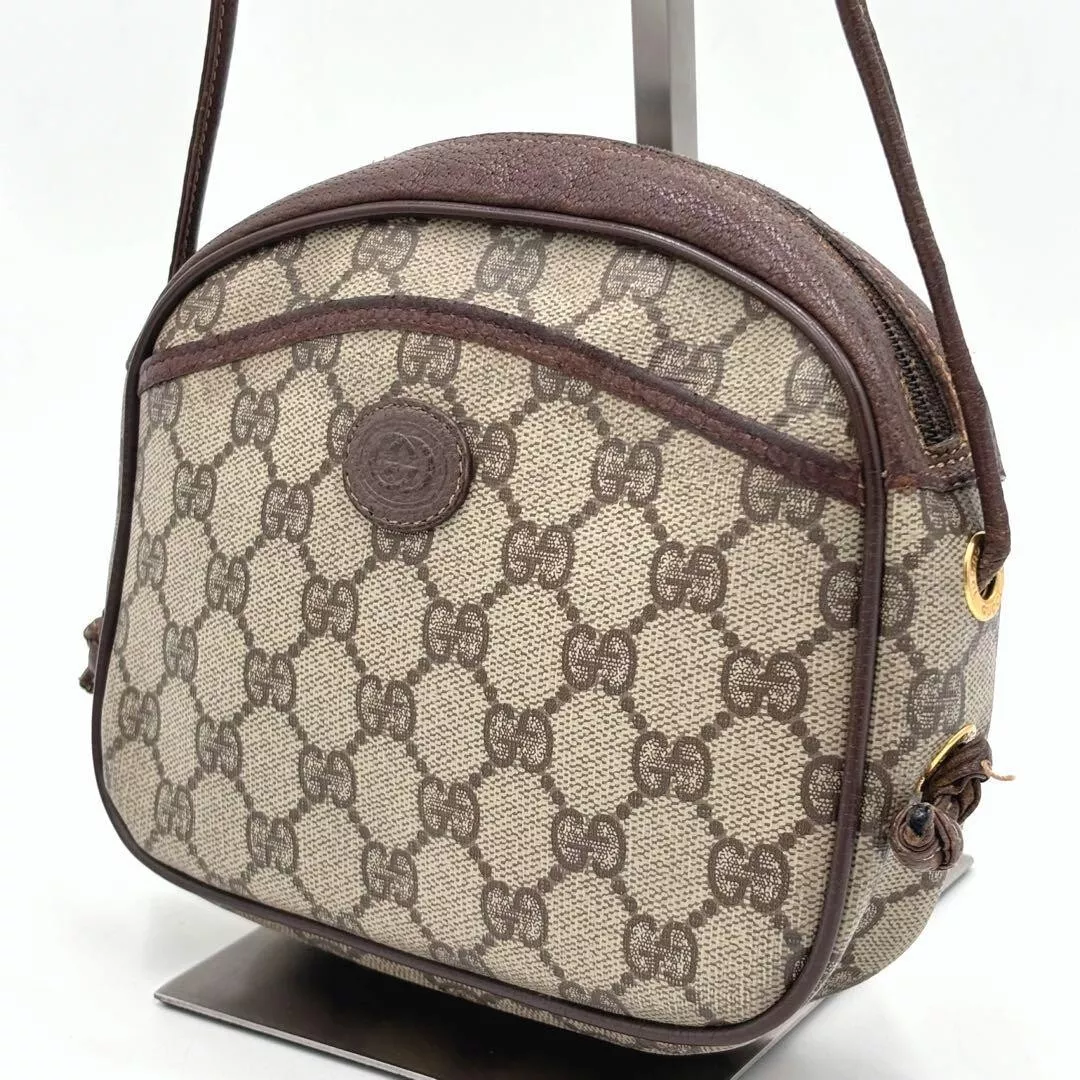 VINTAGE excellent état GUCCI ancien sac à bandoulière cuir motif GG 2504