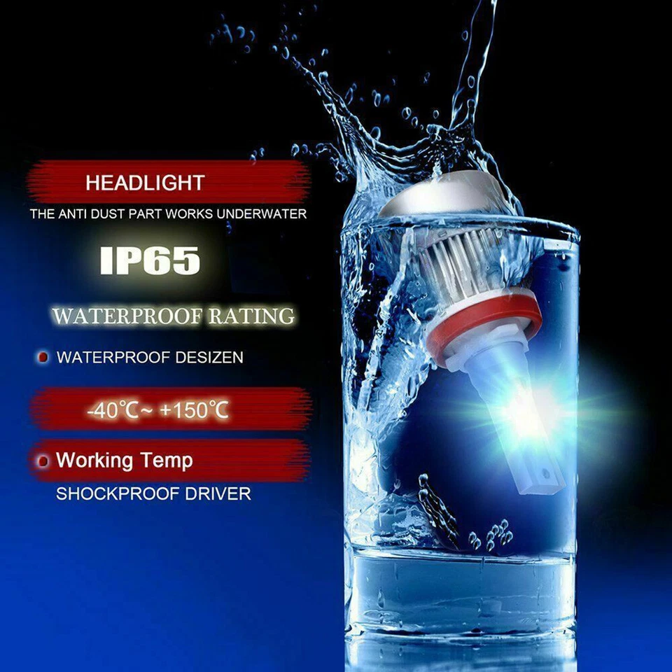 VISVIC H13 9008 120W LED Headlight Bulb Kit Hi/Lo beam 12000LM XENON 8000k - Image 3 of 4