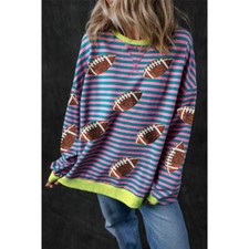 Striped Football Long Sleeve Sweatshirt