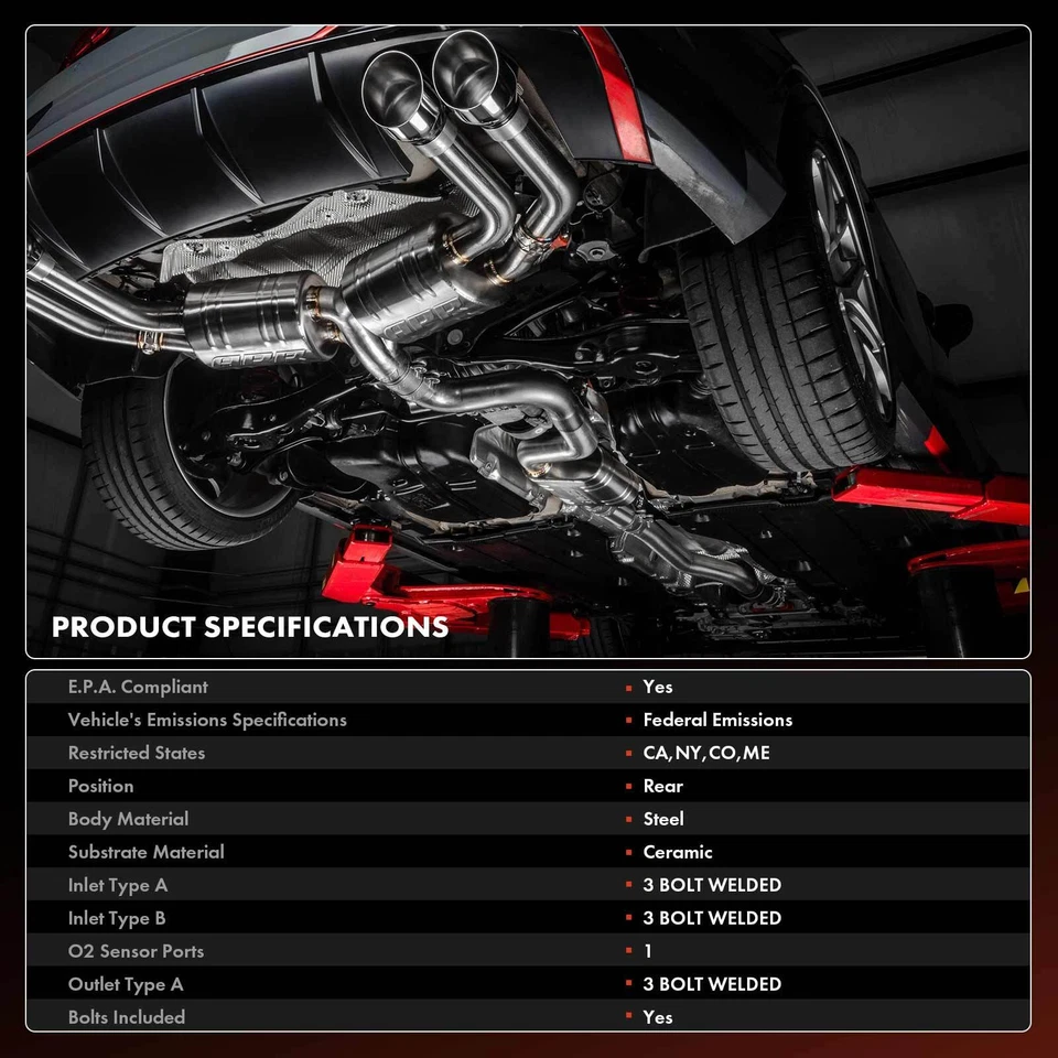 Convertidor catalítico trasero para Acura MDX 2014-2020 Honda Pilot 2016-2021 Ridgeline Foto 3 de 4