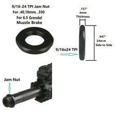 All Steel 9/16x24 TPI Thread Jam Nut For .40/10mm/.350/6.5Grendel Muzzle Brake