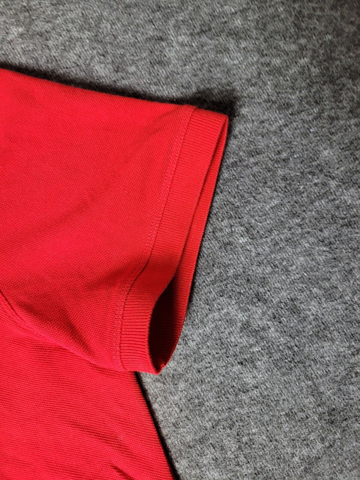 Lacoste Jacquard Mens Golf Polo Color Block Size L Cherry Red Short Sleeve Rare thumbnail 5