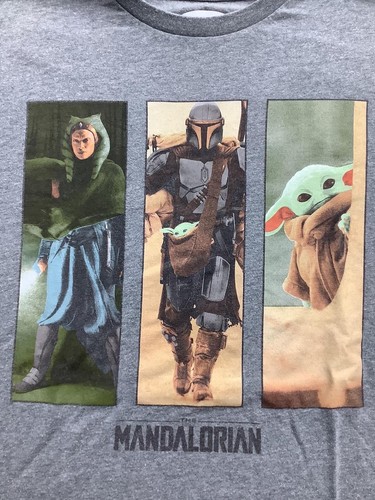 Old Navy Mandalorian T-Shirt Gray Short Sleeve Youth XXL Star Wars Promo - Picture 4 of 5