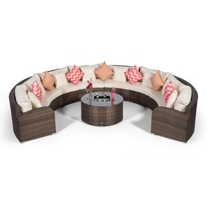 8 Seat Curved Rattan Garden Furniture Sofa Set Ice Bucket Coffee Table Cover Ebay