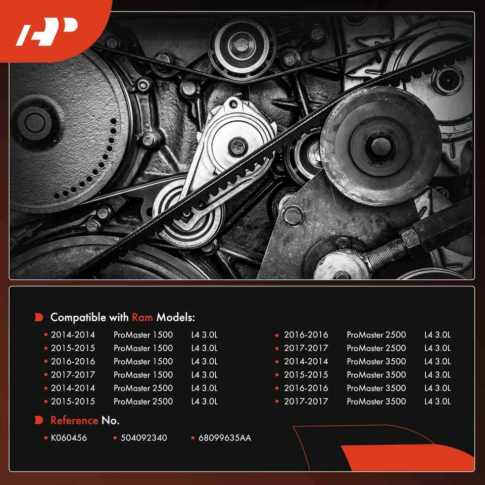 Cinto serpentina A-Premium 45,67 pol para Ram ProMaster 1500/2500/3500 14-173,0L - Imagem 2 de 4
