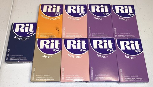 Lot of 9 Rit Dye ~ All Purpose Concentrated Powder Tint Original
