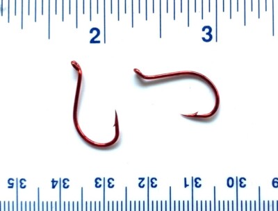 100 Danielson HCBOR Red Chrome Octopus Fish Fishing Hooks size 4 - 100 hooks