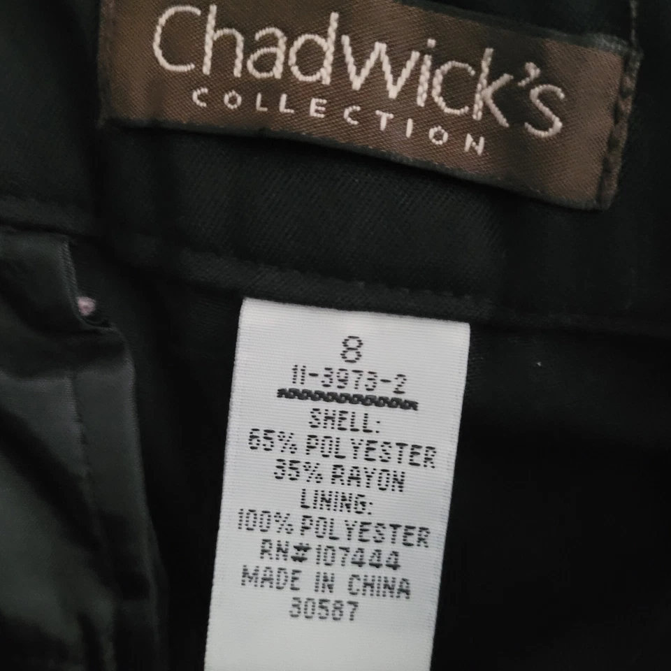 Chadwicks Black Dress Pants Womens Size 8 Cuffed Flared Leg - Image 3 of 4