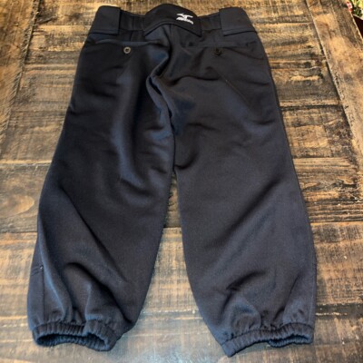 Youth Girls Size Large  25.5-27.5 Solid Black Softball Pants NWOT