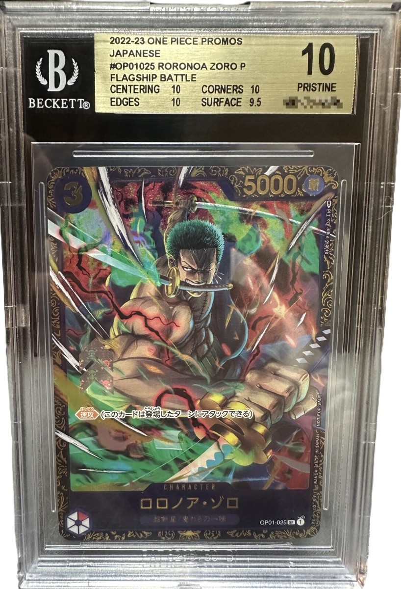 BGS 10 Gold Labe Flagship Battle Zoro OP01-025l One Piece Card