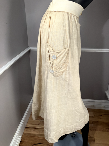 Antique Vintage Edwardian Silk & Linen Skirt E70 - Picture 5 of 14