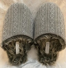 P.J. SALVAGE Slippers SIZE M/L GREY KNIT