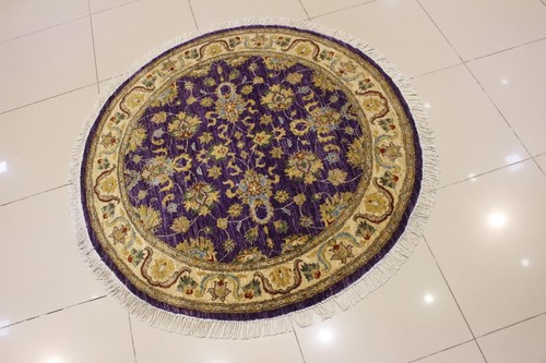 Rugstc 5x5 Senneh Chobi Ziegler Purple Area Rug,Natural dye, Hand-Knotted,Wool - Picture 3 of 5
