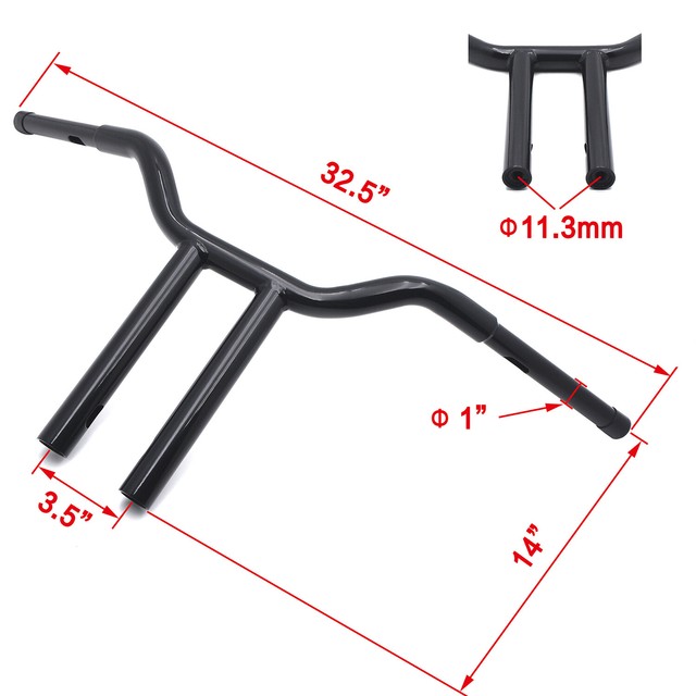 Black MX T Bars Handlebar 14" Tall 31" wide For Harley Davidson Sportster Dyna eBay