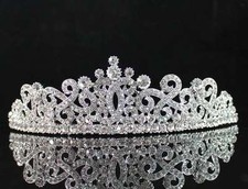 FABULOUS CLEAR AUSTRIAN RHIESTONE CRYSTAL HAIR TIARA CROWN BRIDAL PARTY T1767