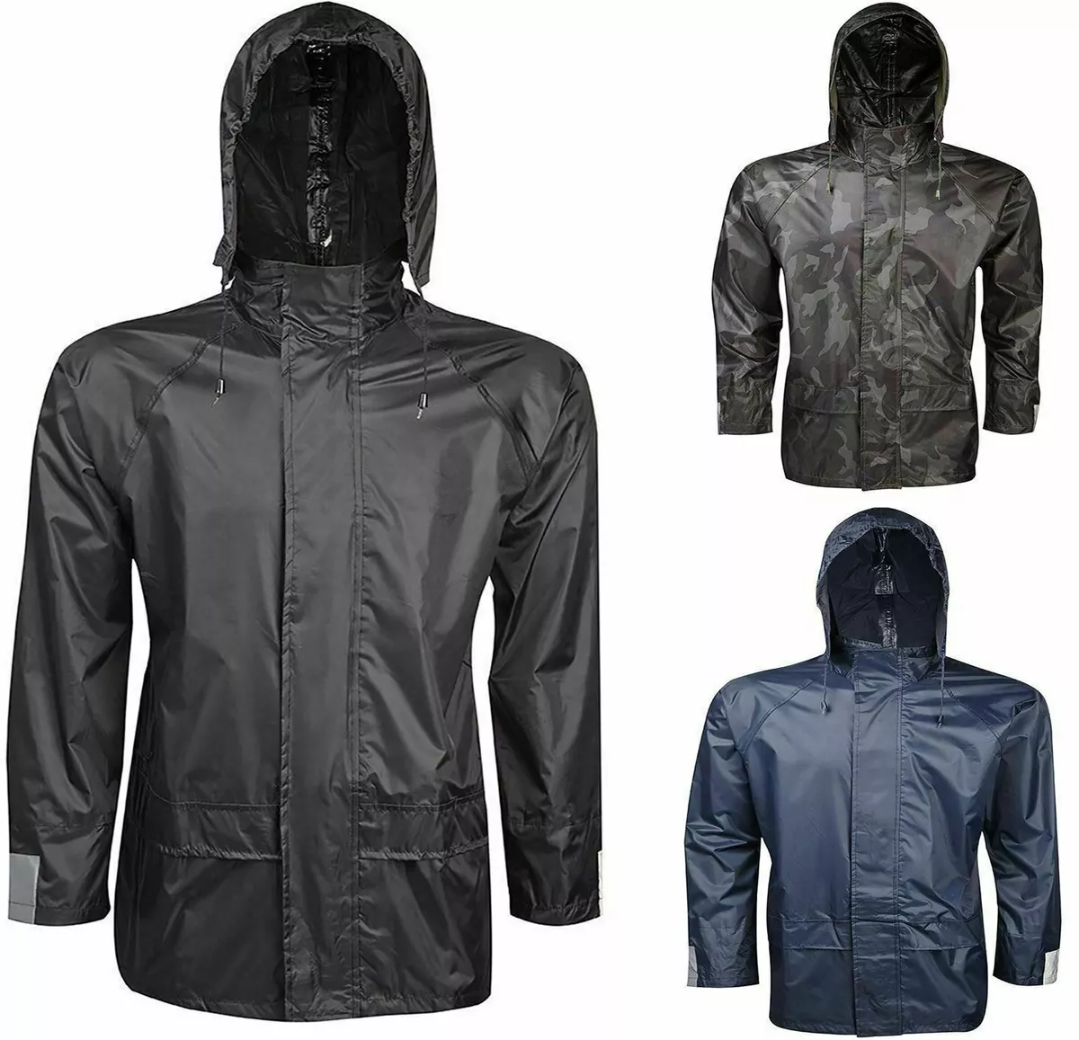 Unisex Rain Jacket Cagoul Kagool Pac A Mac Showerproof Hood Coat Camp Festival