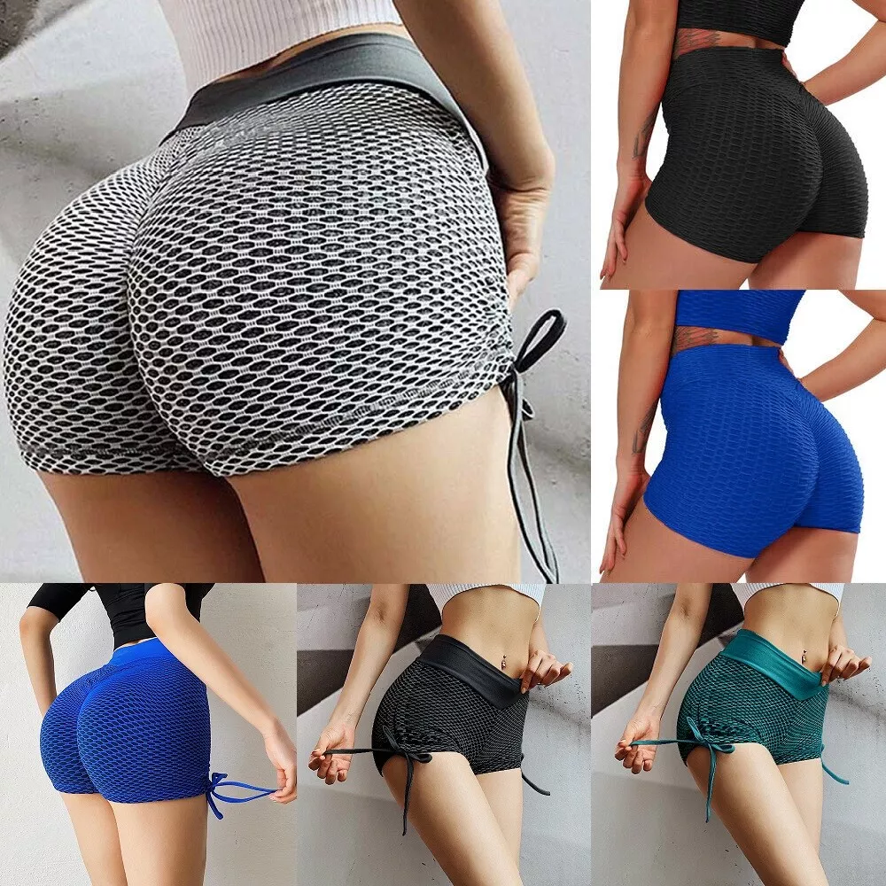 Hot Pants Women High Waist Yoga Shorts Butt Lift Scrunch Booty Gym Sport  Bottoms