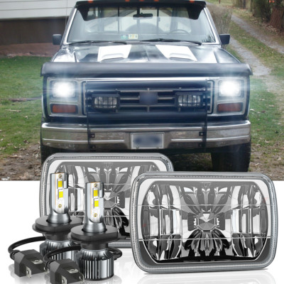 Pair fit Ford F150 1981-1984 7x6'' 5x7'' inch LED Headlights Hi Lo Beam H6054