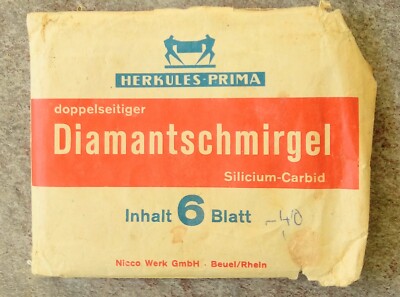 Doppelter Diamantschmirgel Herkules-Prima, Silicium-Carbid, Nicco Werke, 50er J.