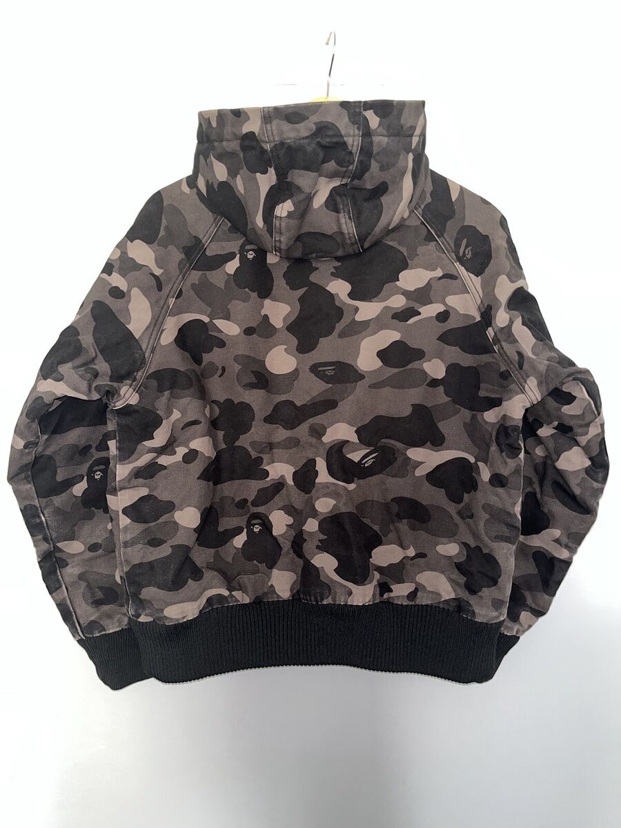 BAPE x Carhartt Black Camo Hooded Jacket FW06 Size Small BAPE x Carhartt Black Camo Hooded Jacket FW06 Size Small