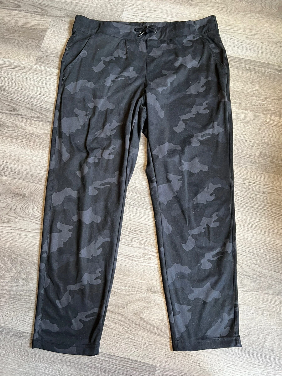 yogalicious lux camo ankle pants black glay Joggers knit size XL P105