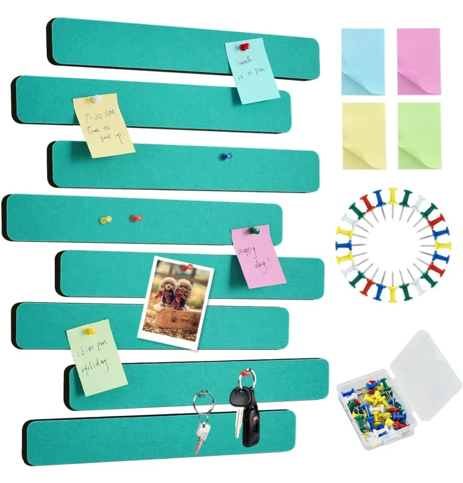 Cork Board Bar Strips w/Pushpins - Each Strip Has Adhesive - Set of 8 - Image 2 of 4