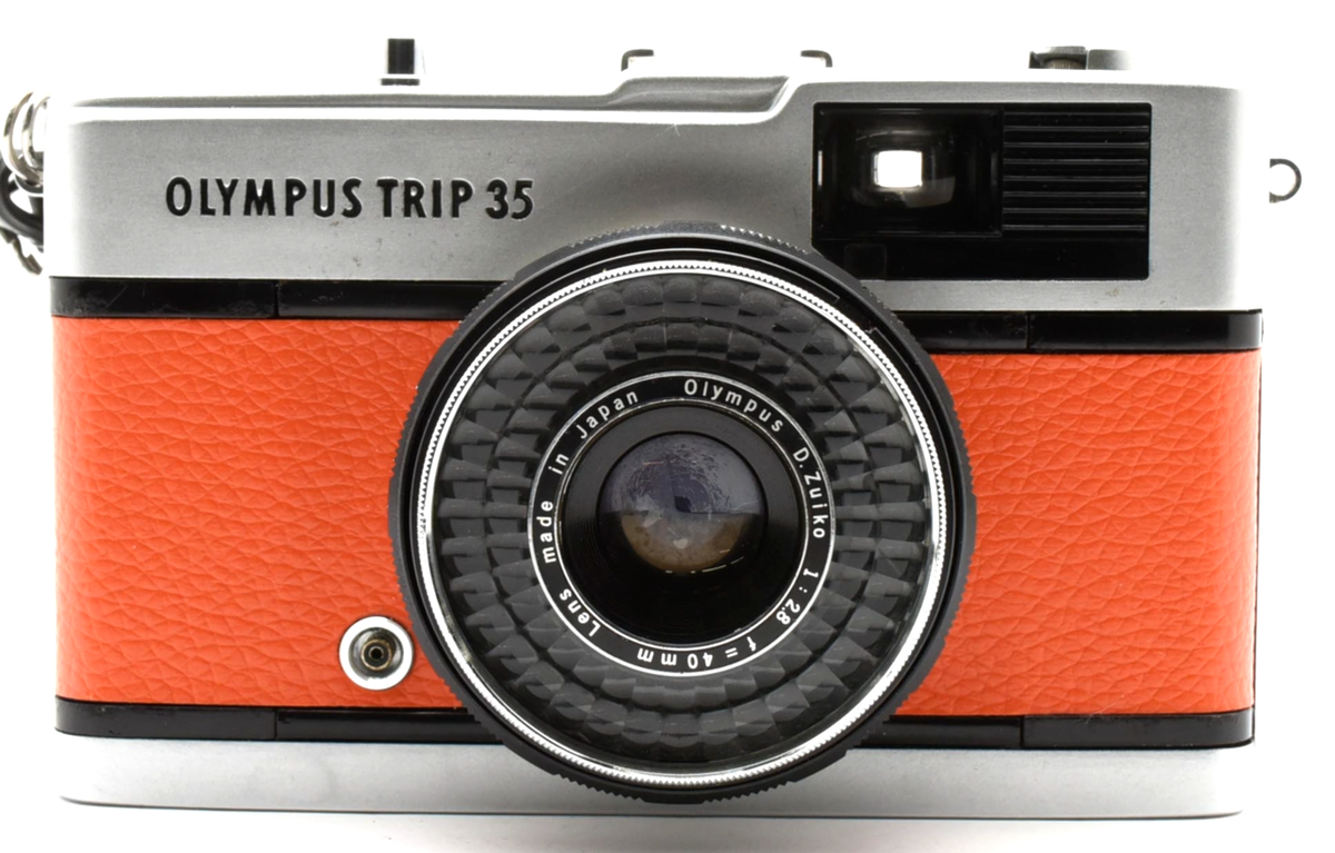 MINT W/Case ] OLYMPUS TRIP 35 Orange Point & Shoot Film