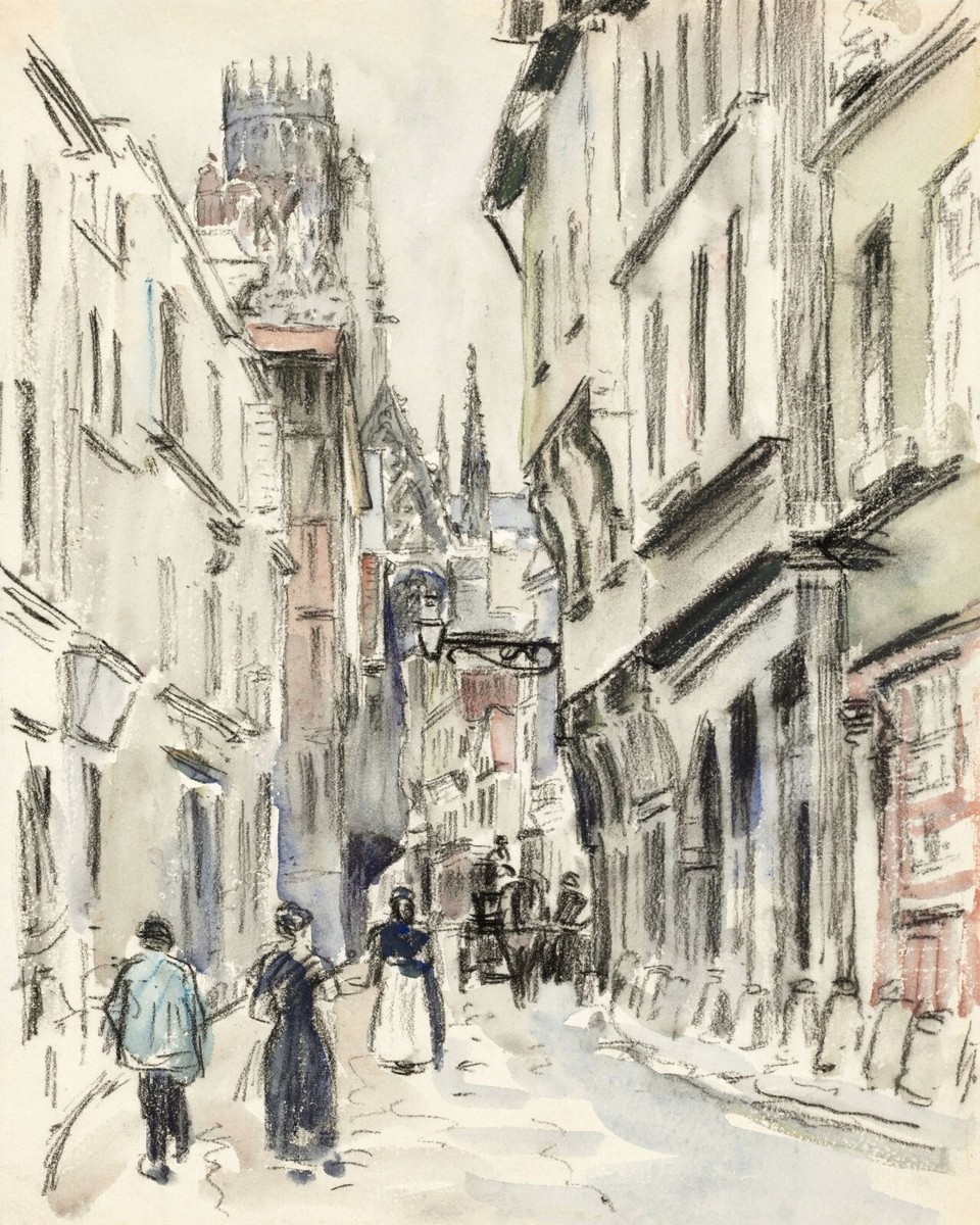 Camille Pissarro Paris Street Painting Sketch Giclee Print