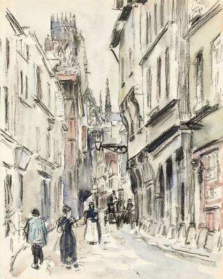 Camille Pissarro Paris Street Painting Sketch Giclee Print on Fine Art Paper