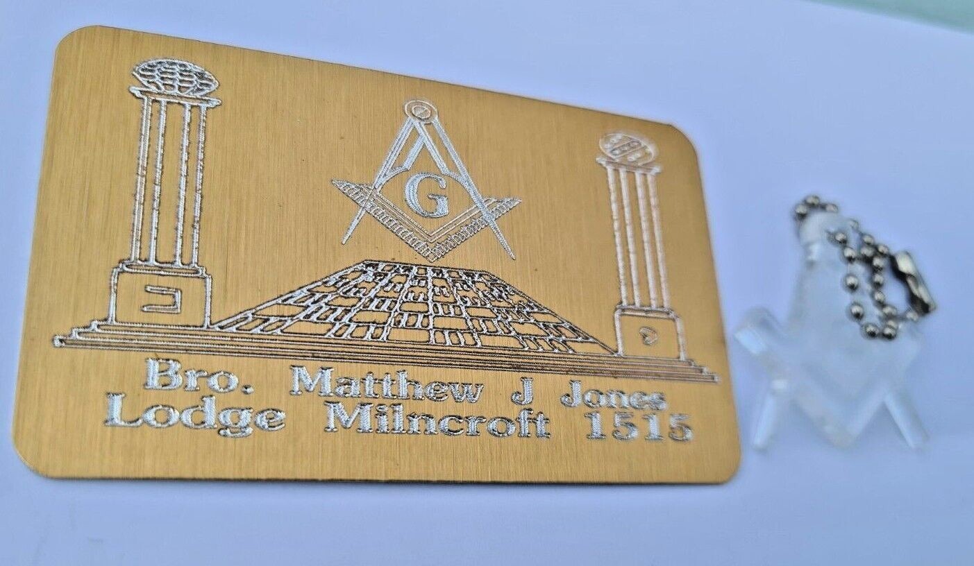 MASONIC BRIEFCASE ID PLATE PLAQUE PERSONALISED REGALIA WITH A FREE