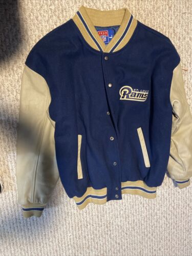 Vintage STL RAMS Mens Jacket Sz L Embroidered NFL On Field Coat NEW NWT