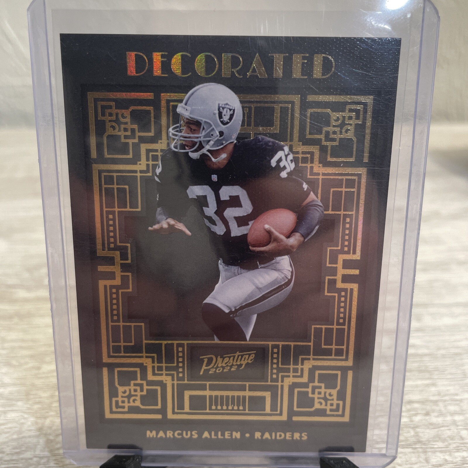 2022 Marcus Allen Prestige Decorated SSP Raiders Chiefs Gold Foil