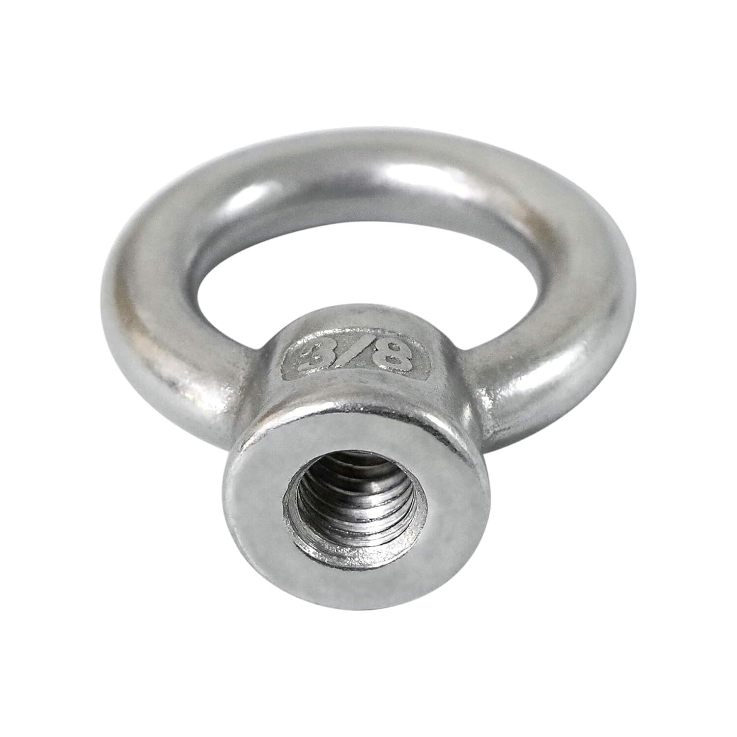 4 Packs 316 Stainless Steel Eye Nuts 3/8\" UNC Female Thread Fasteners