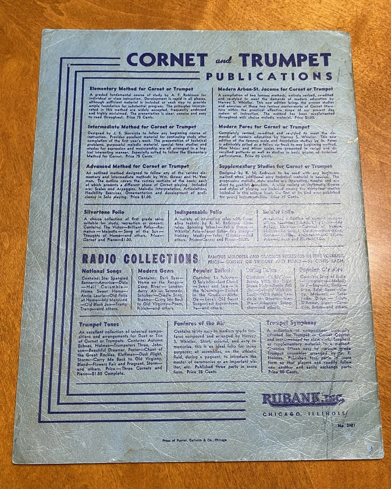 RUBANK Inc. Supplementary Studies # 2121 R. M. Dresen Cornet or Trumpet, Workbk - Image 2 of 4