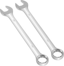 2 Pcs 36 Mm Combination Wrench Forged Steel Metric Open And Box End 15-degree