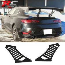 Universal Rear Trunk Spoiler Wing Legs Bracket Stand Mount Side Plate Black 2PC
